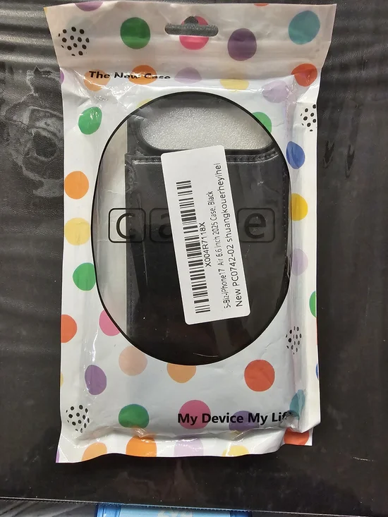 Premium Black Leather Wallet Case for iPhone 17 Air - Card Holder & Kickstand - Picture 7 of 9